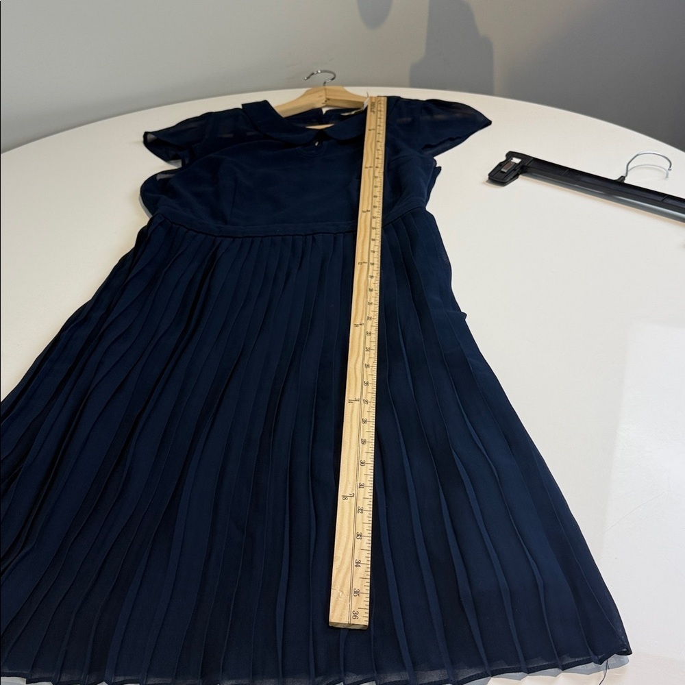 Modcloth Midnight Blue Pleated Midi Dress Size Medium - Picture 6 of 7